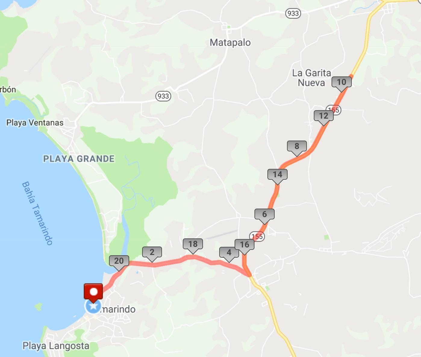 Mapa 21k Tamarindo (clica para ver detalle)