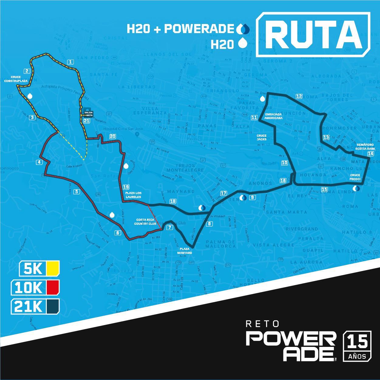 Mapa oficial de las tres rutas
