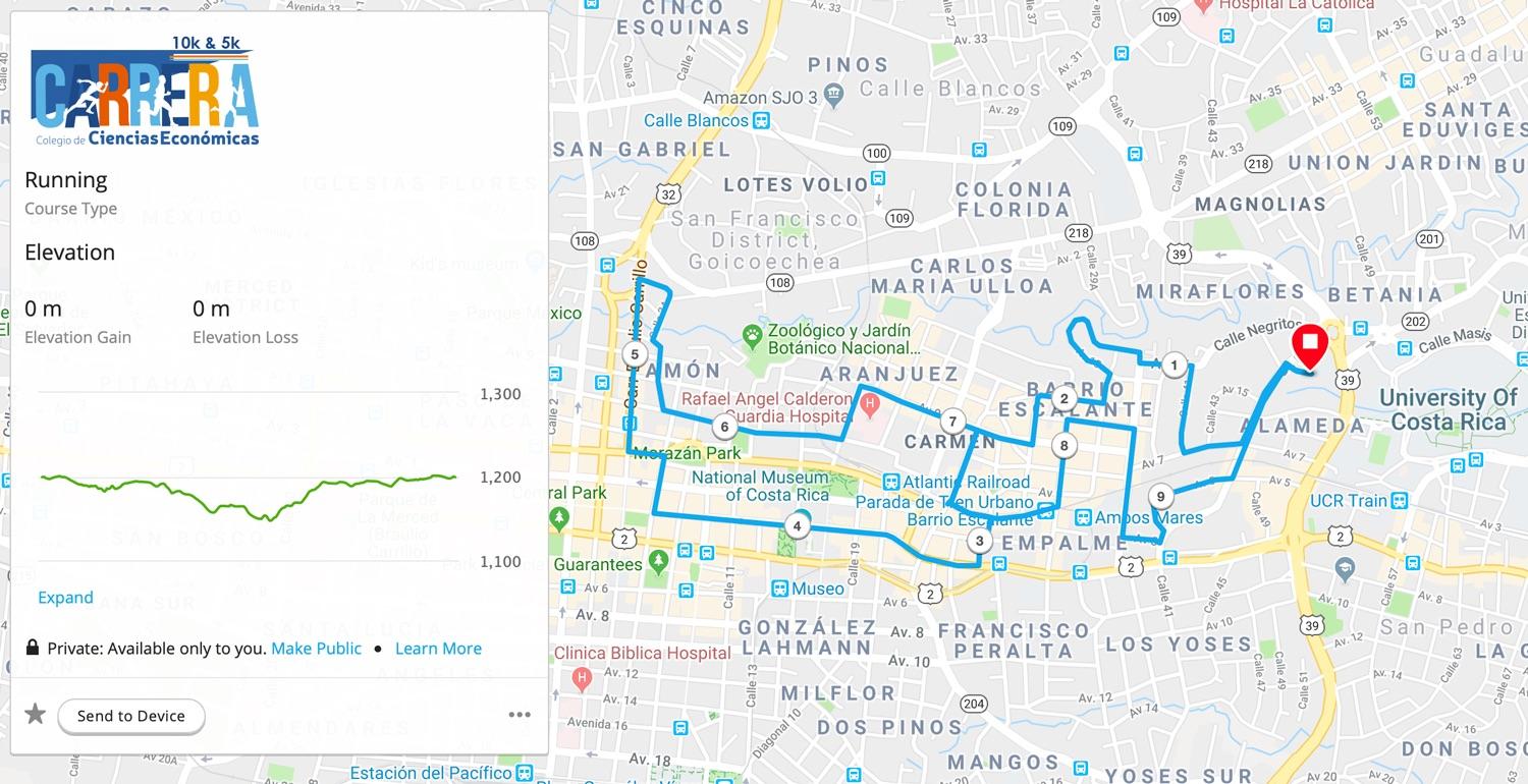 Mapa y altimetría 10k